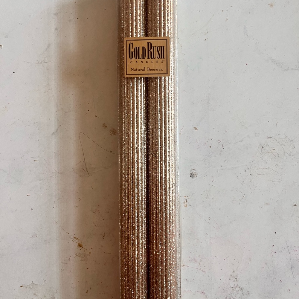 Gold Rush Natural Beeswax Candles - Gold